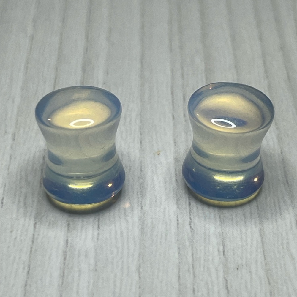 0g opalite stone plug earrings